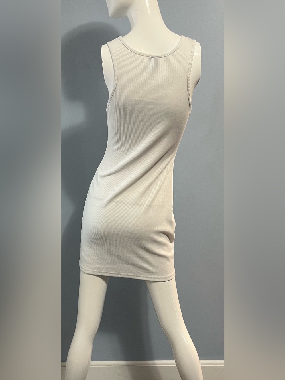 Princess Polly White Sleeveless Ribbed Stretch Bodycon Mini Dress Size 6 - Picture 4 of 9